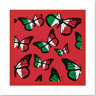 Vintage Italy Butterfly Moth Stand with Italy | Italy Republic Day Italian Flag Posters and Art